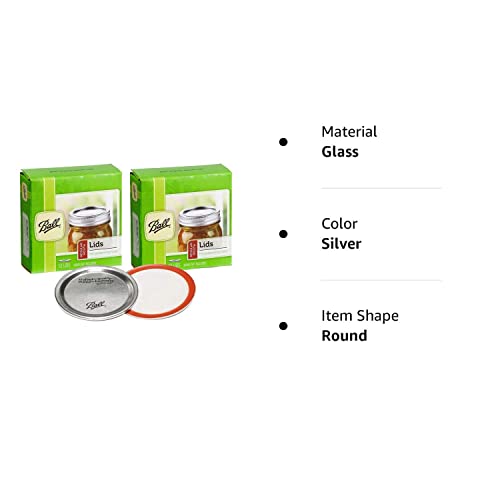 بول أغطية برطمانات زجاجية من نوع Ball ذات فوهة عادية (24 قطعة)، فضية اللون - Image 5